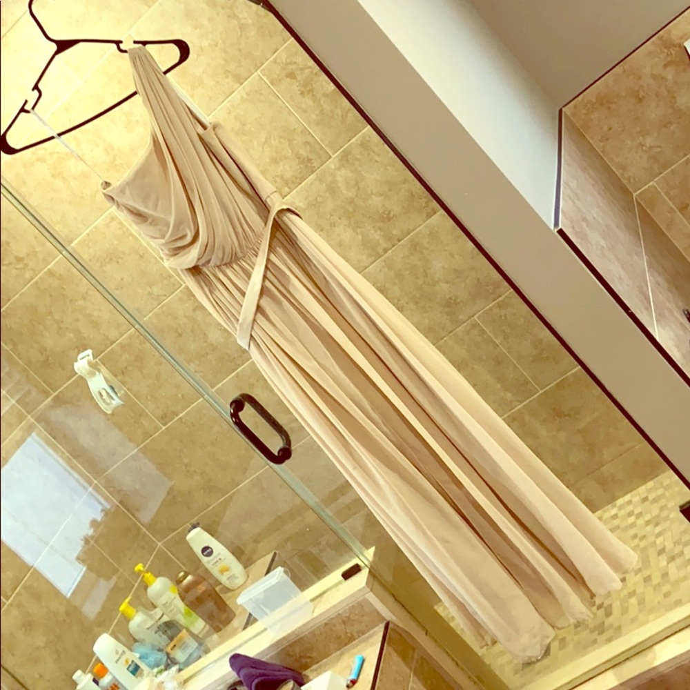 After 6 champagne bridesmaid dress